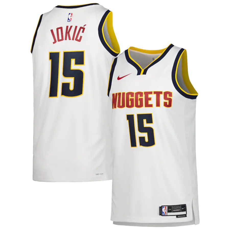 Men Denver Nuggets #15 Nikola Jokic Nike White Association Edition 2022-23 Swingman NBA Jersey->denver nuggets->NBA Jersey